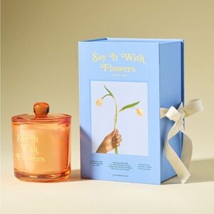 Anthropologie Book Boxed Floral Tulip Fields Glass Candle | NIB